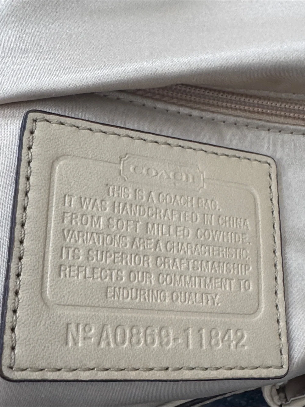 Coach Vintage Soho Buckle Flap Shoulder Bag - Style 11842 Cream Pebbled Leather